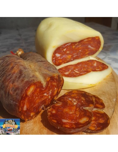 Provola con salame piccante (450/550 g ) - galluccio prodotti tipici calabresi