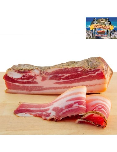 Pancetta tesa calabrese (450/550 gr ) - galluccio prodotti tipici calabresi