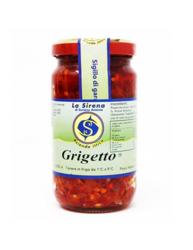 Grigetto Piccante vaso in olio di semi di girasole - galluccio prodotti tipici calabresi